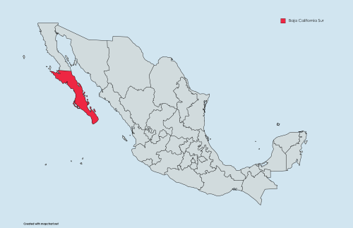 Baja California Sur en el mapa